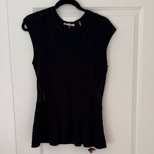 Black Sleeveless Knit Top